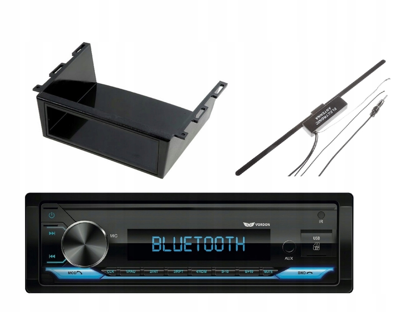 Vordon HT-195BT závesné autorádio Bt MP3 pre rýpadlo ++ Anténa