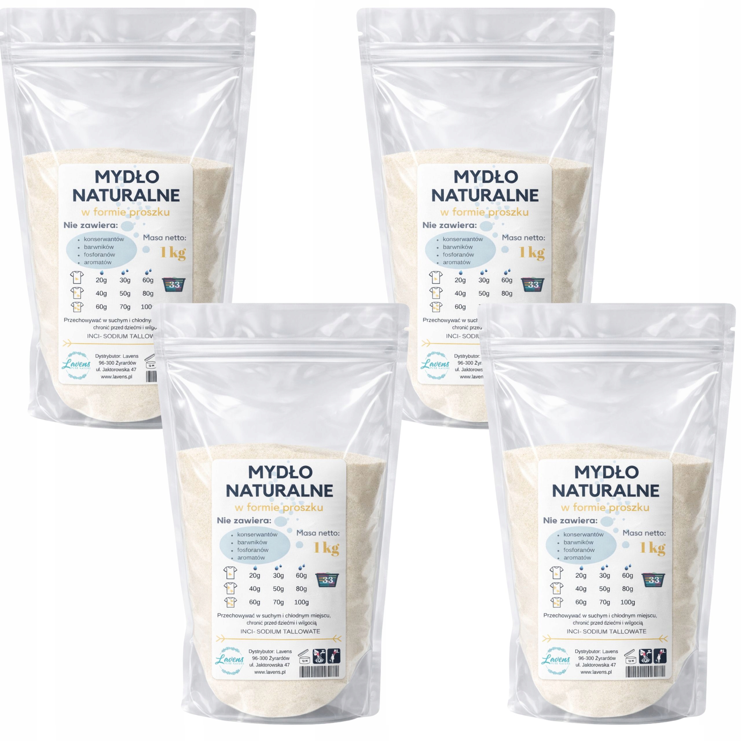 Levně Mýdlové Vločky Mýdlo V Prášku 4 x 1 kg Přírodní