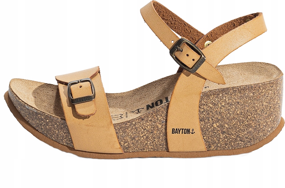 Bayton – Béžové Klasické Kotníkové Sandály Z Přírodní Kůže 42 3EA