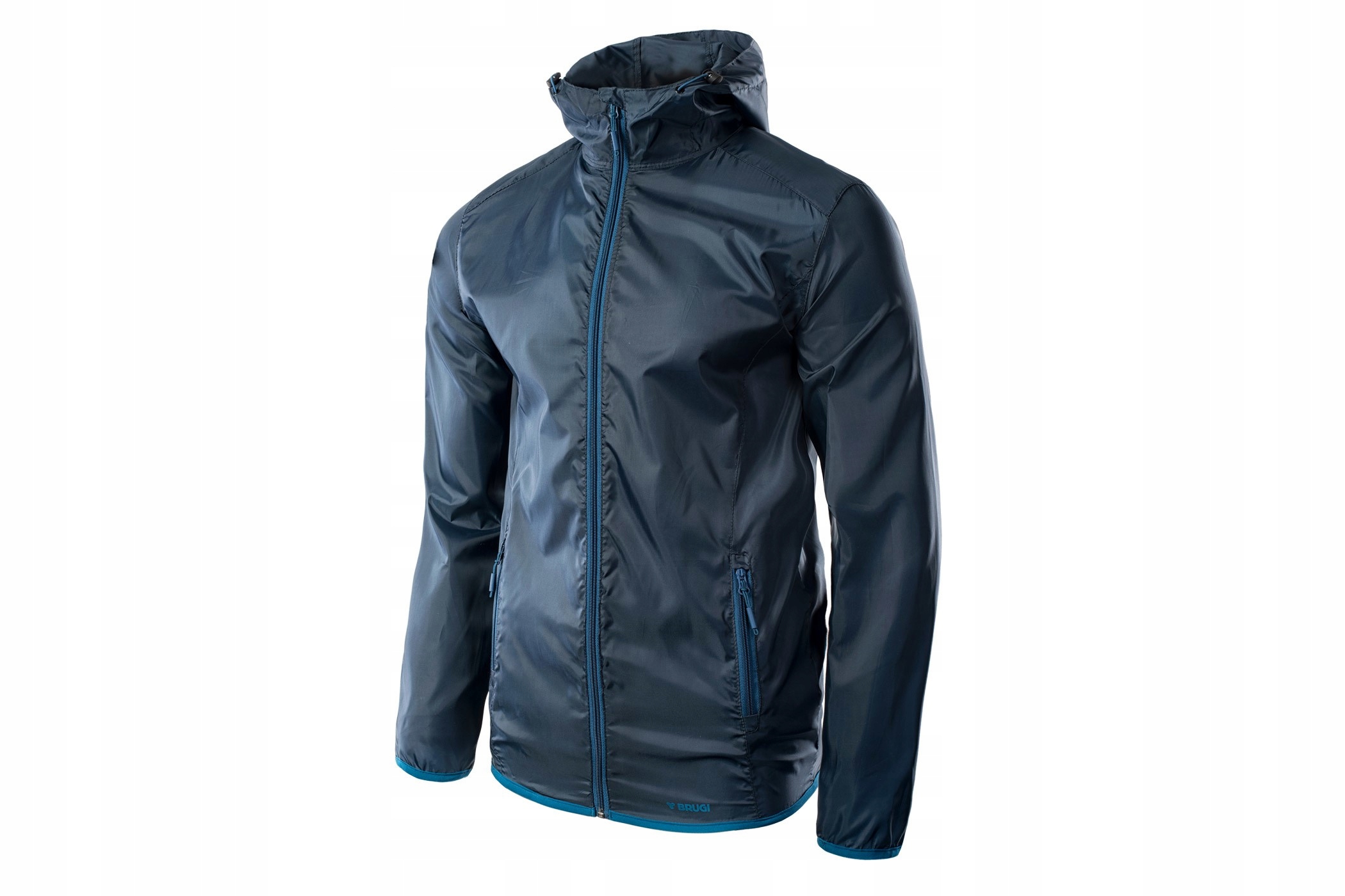 Męska kurtka przeciwdeszczowa Brugi 4LC2 turystyczna cienka niebieska rowerowa L