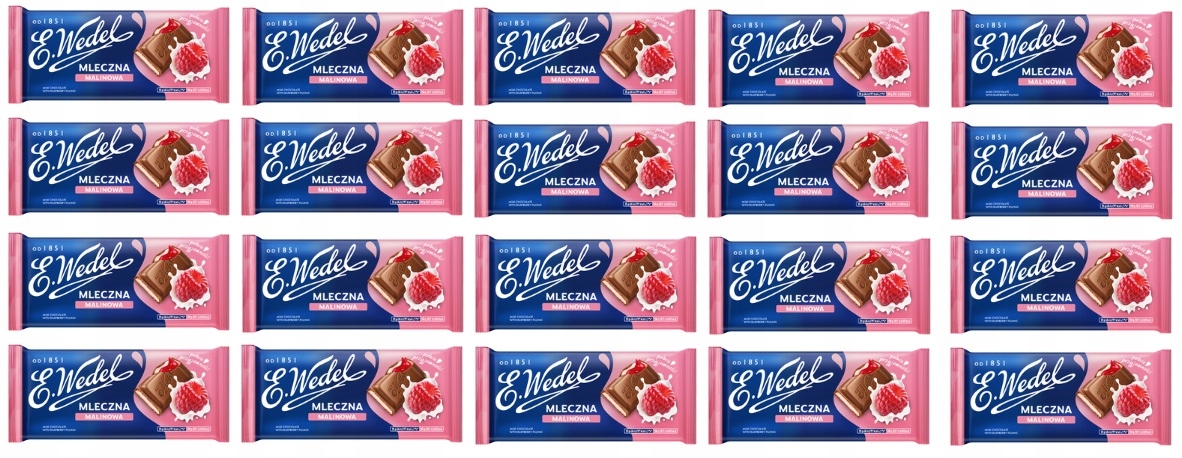 20x 100g Wedel Czekolada mleczna malinowa Karton