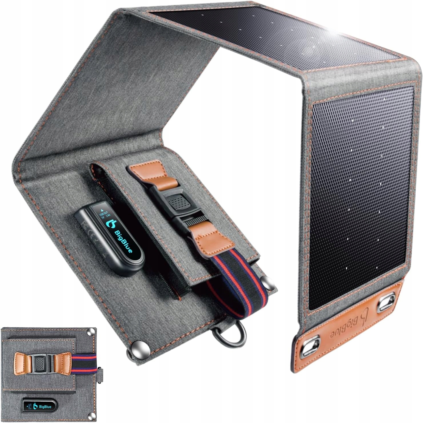 Przenośna ładowarka solarna 14 W , 1 port Usb (5 V/2,4 A) BigBlue