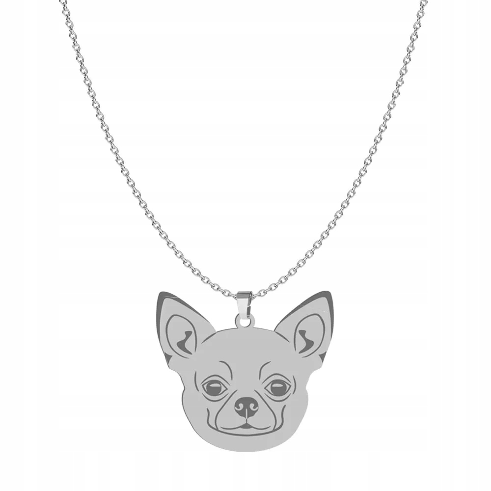 Stříbrný náhrdelník s psem Chihuahua Krátkosrstá 925 Šperky Gravírování Bonus