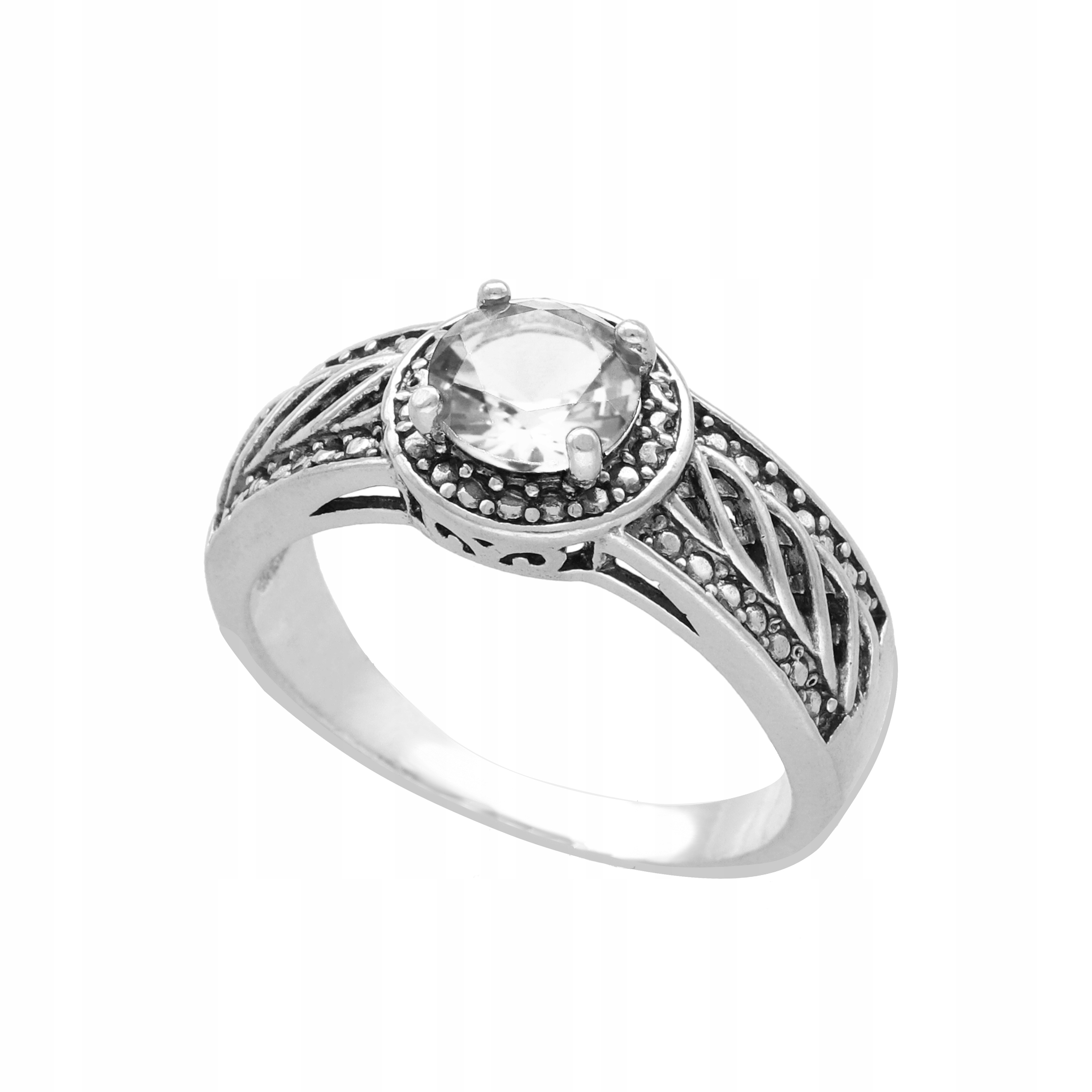 Prstýnek kulatý s bílou zirkonií stříbro vel.