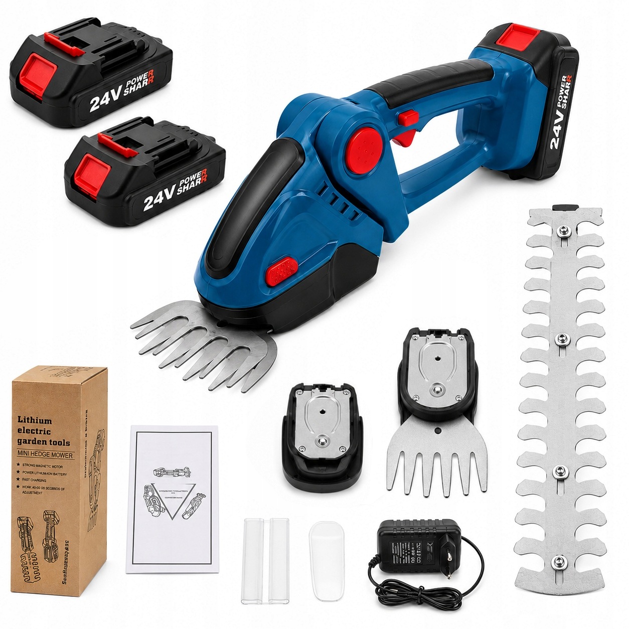 2V1 Akumulátorové Nůžky Na Trávy A Keře Zahradní nůžky 2 Aku 1500MAH 10CM