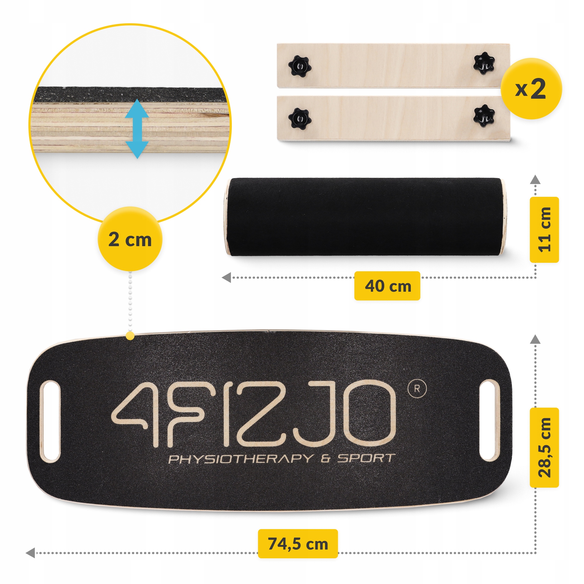 DESKA DO BALANSOWANIA TRENER RÓWNOWAGI DREWNIANA PLATFORMA BALANCE BOARD EAN (GTIN) 5905973404693