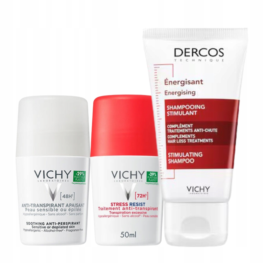 Zestaw Antyperspirant w kulce Vichy 2x50ml sensitive i stress resist+GRATIS