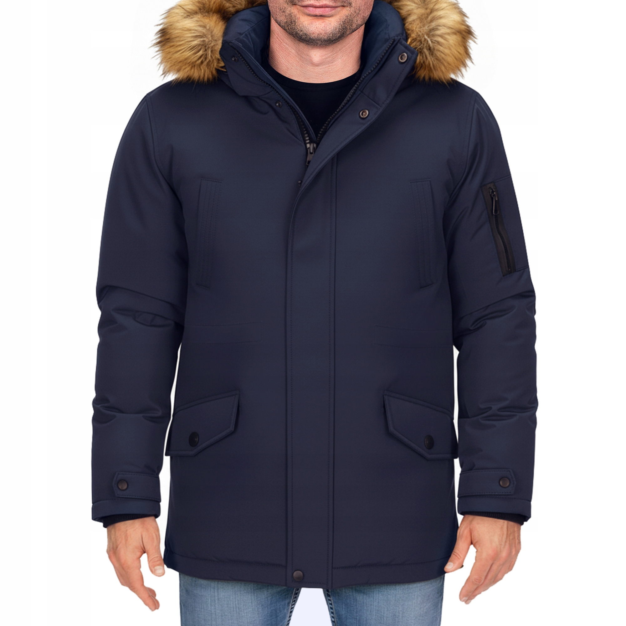 TM2334 vel. XL Pánská Teplá Zimní Bunda Bunda Dlouhá Parka