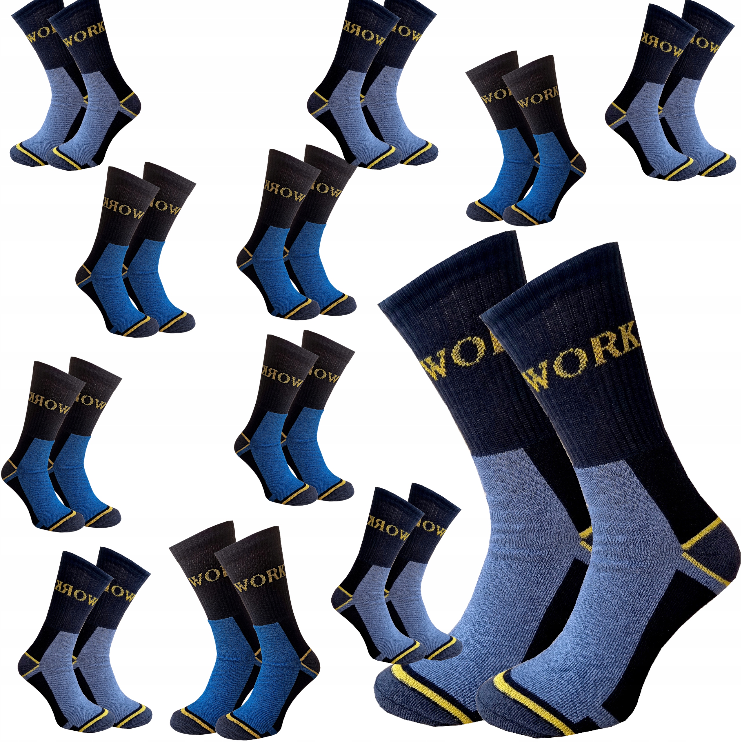 Pánské Ponožky Dlouhé Pracovní Silné Sáčky Odolné Bozp Bavlněné 44-46 X 12