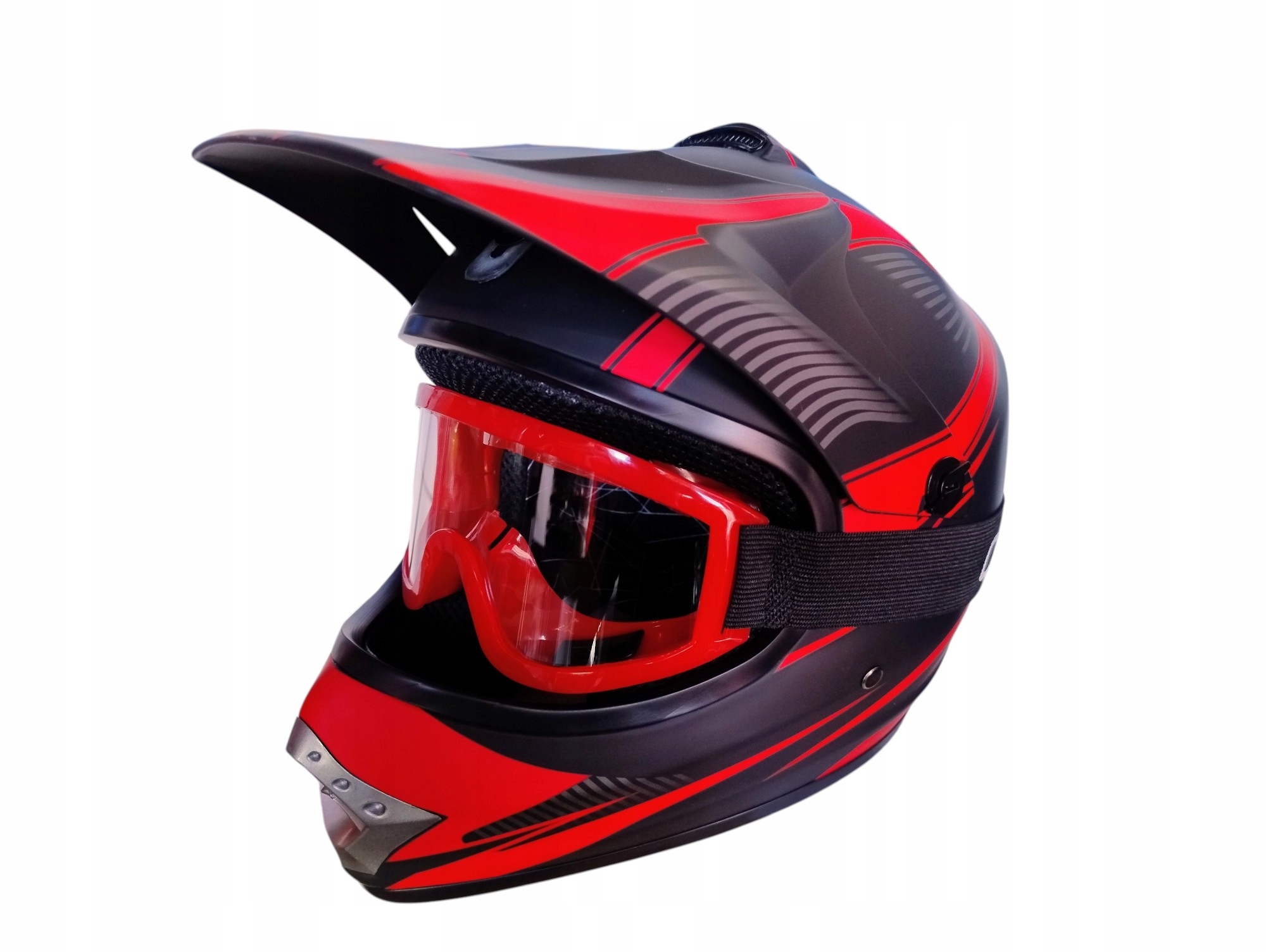 Detská prilba Cross+Okuliare Enduro Štvorkolka Atv Bmx Cross Kolobežka S 53-54 cm