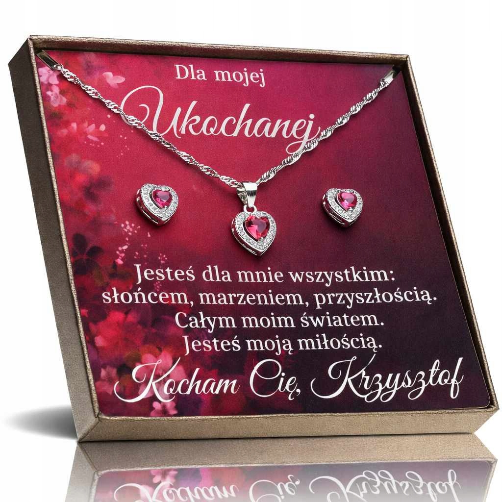 Sada šperků stříbro 925 rhodiovaný náhrdelník náušnice pro milovanou osobu