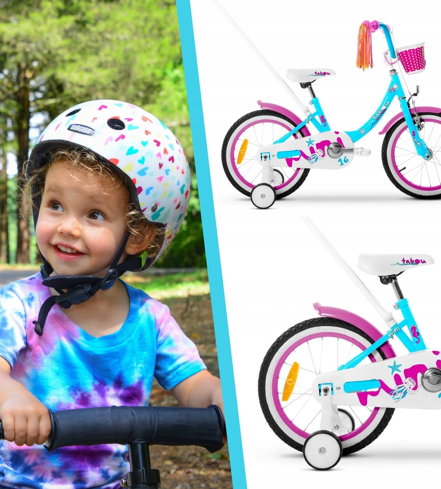 ROWER DZIECIĘCY TABOU ROWEREK MINI 14 CALI NIEBIESKI LEKKI DLA DZIEWCZYNKI Model Mini