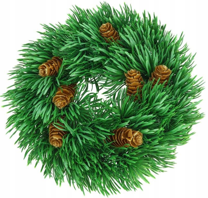 WIANEK ŚWIERKOWY ŚWIĄTECZNY ADWENTOWY STROIK WIENIEC JAK ŻYWY DUŻY PREMIUM