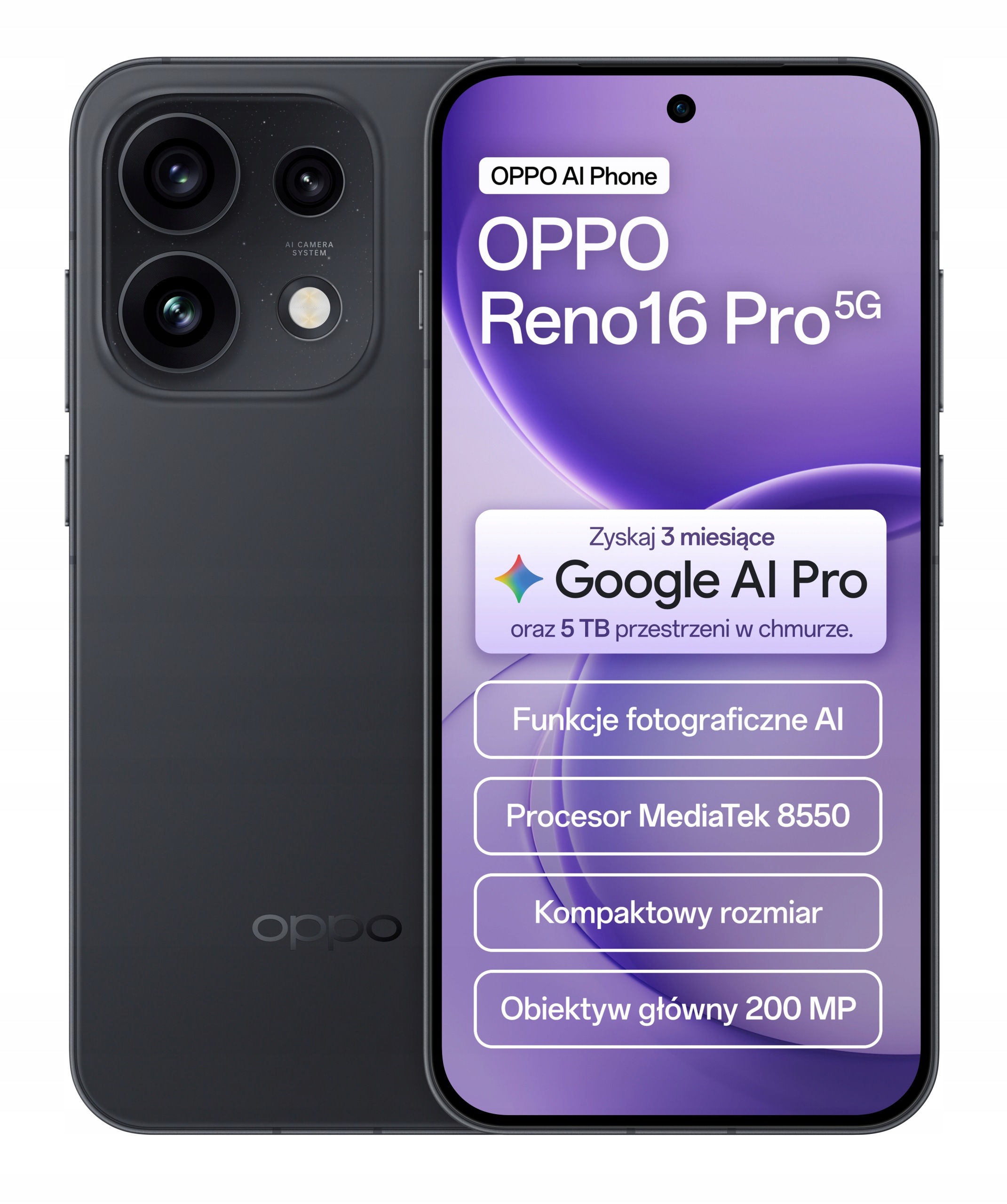 Smartfon Oppo Reno16 Pro 5G 12/512 Gb czarny