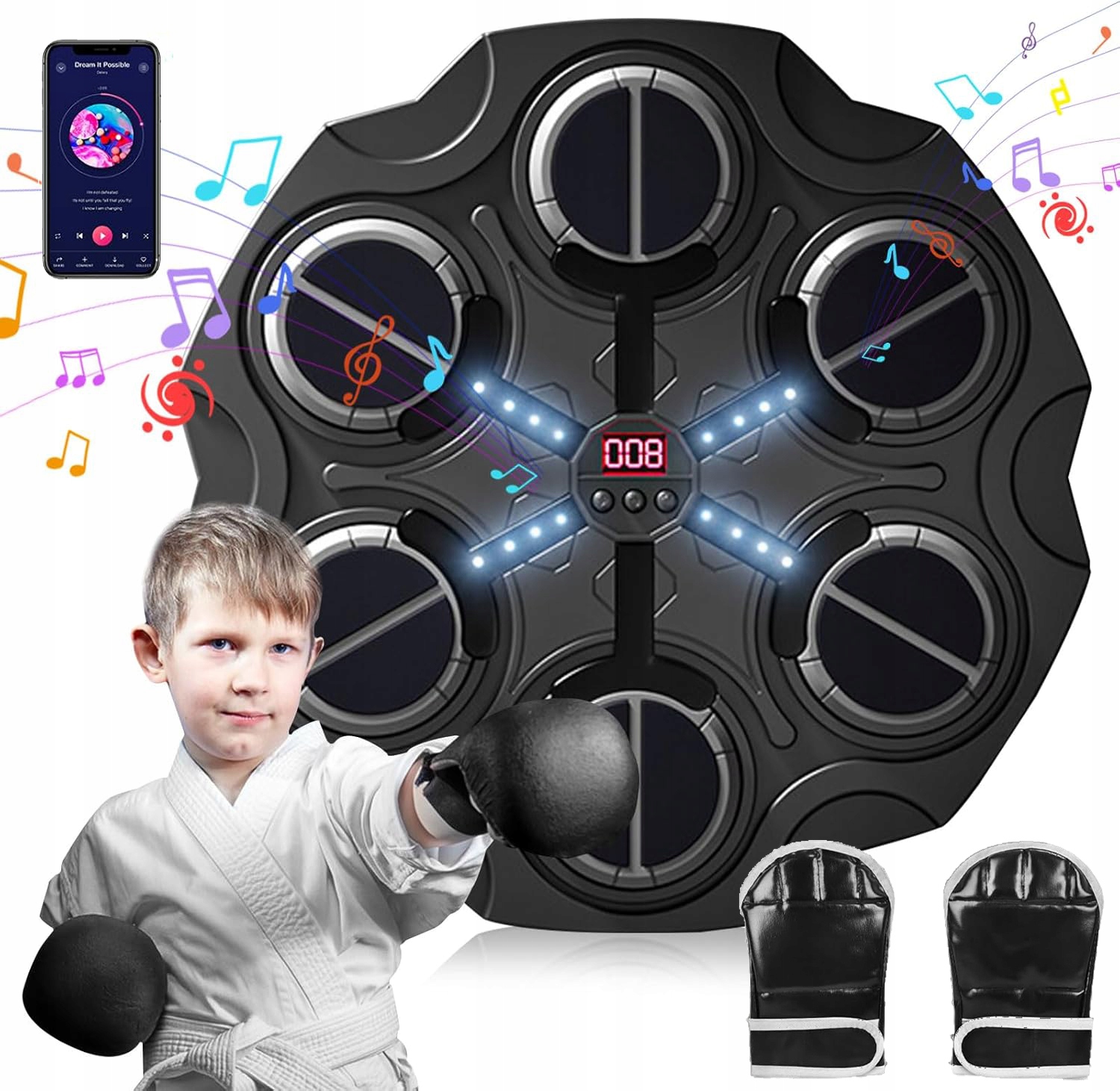 Maszyna Do Boksu Muzycznego Bluetooth Z 3 Prędkości Dla Dzieci