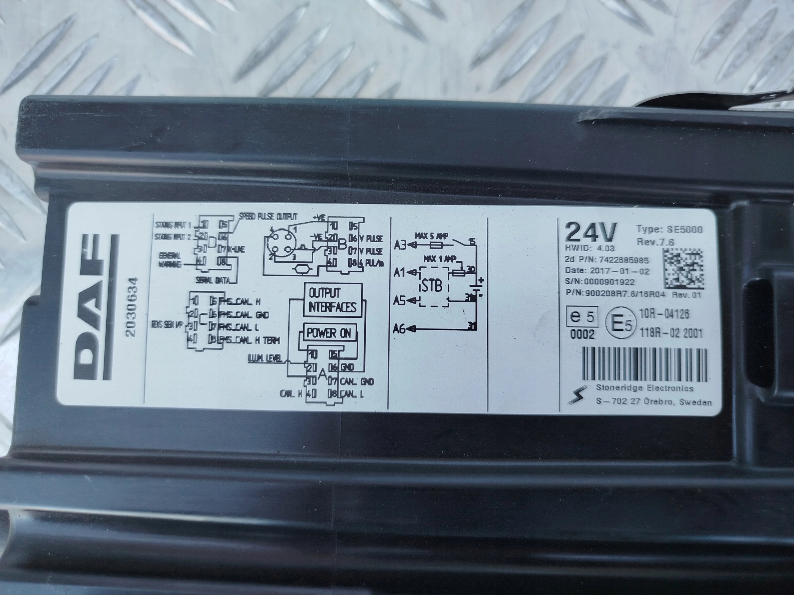 DAF XF 106 TACHOGRAF STONERIDGE Stan opakowania brak opakowania