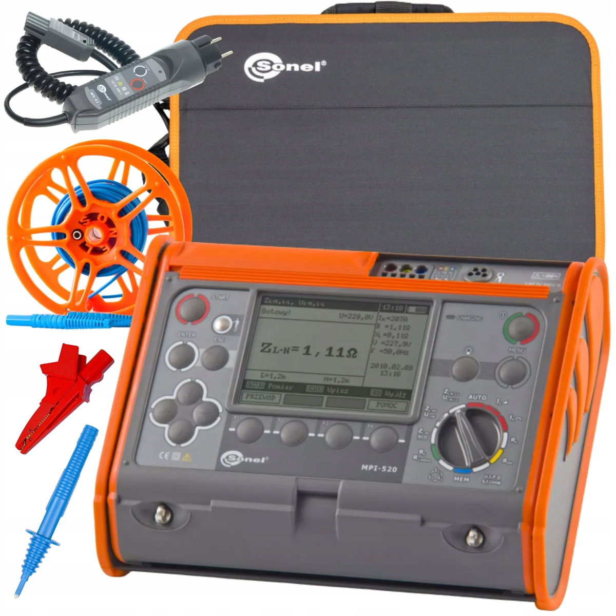 Sonel MPI-520 500V Wielofunkcyjny Miernik Parametrów Instalacji Certyfikat