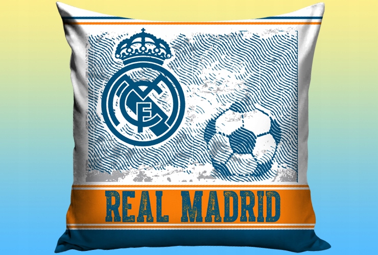 REAL MADRYT PODUSZKA JASIEK 40 x 40 CM HERB PIŁKA MIKROFIBRA Marka bez marki