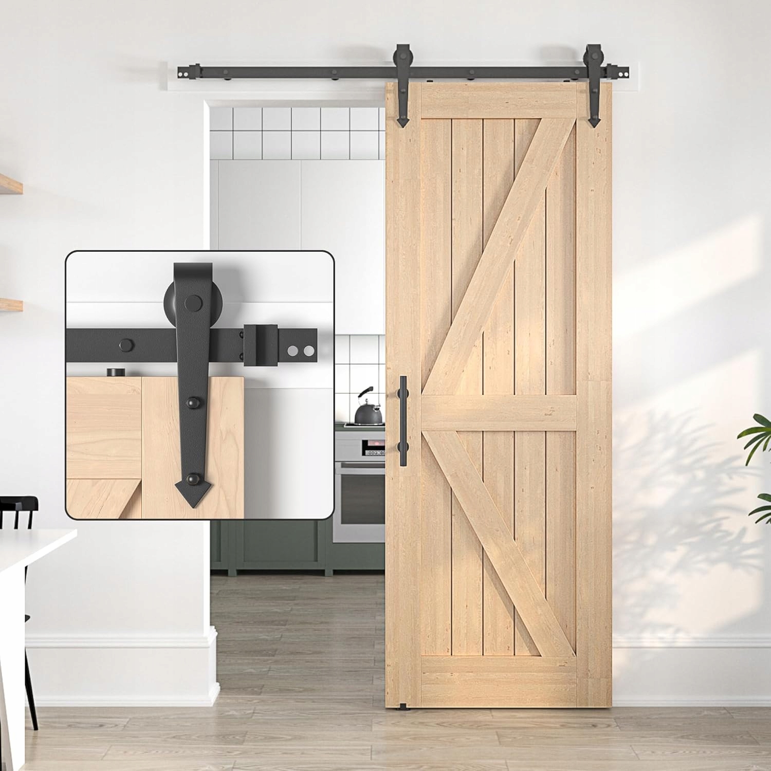 Systém posuvných dverí Barn Door Loft Koľajnica čierna Sada 274 cm