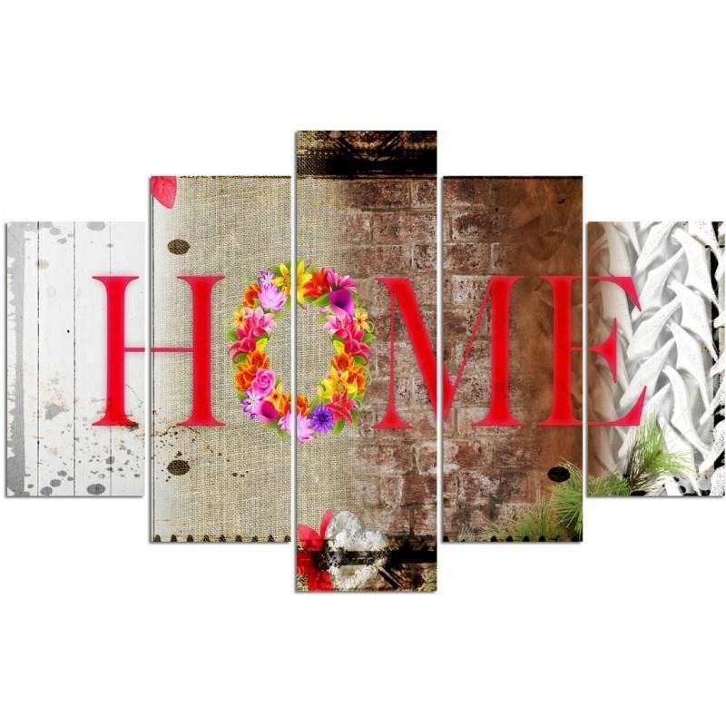 Moderní Obraz 5 dílů Canvas Home Květiny 250x120