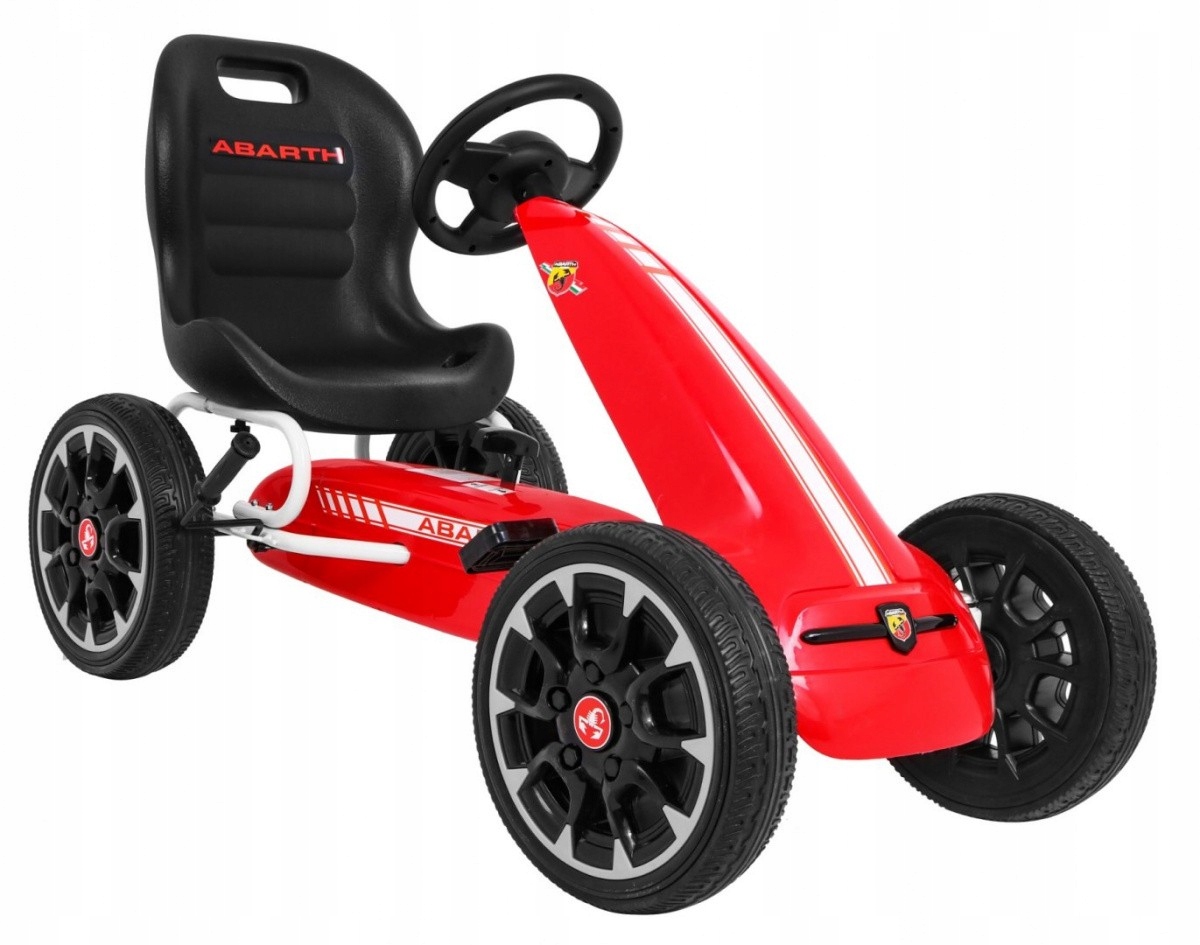 duży Gokart Abarth piankowe koła Hamulec personalizacja tablic Prawo Jazdy