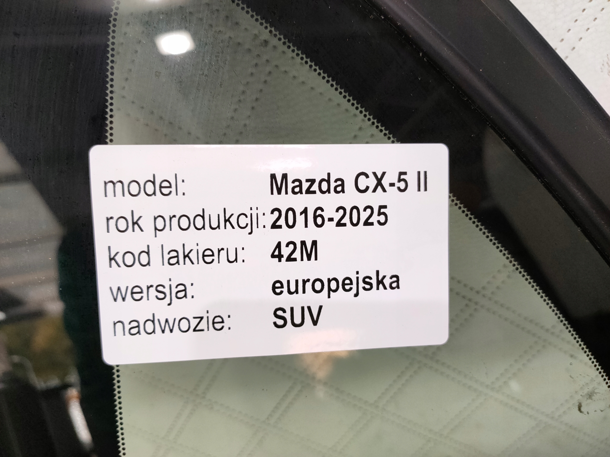 MAZDA CX-5 II KF 17-21 window bodywork rear left rear part USZCZELKI CALE OE