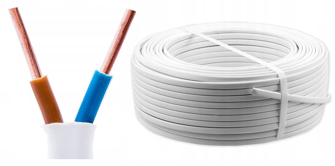 Kabel Przewód Elektryczny Instalacyjny Płaski YDYp 2x1 mm 450/750V 100m