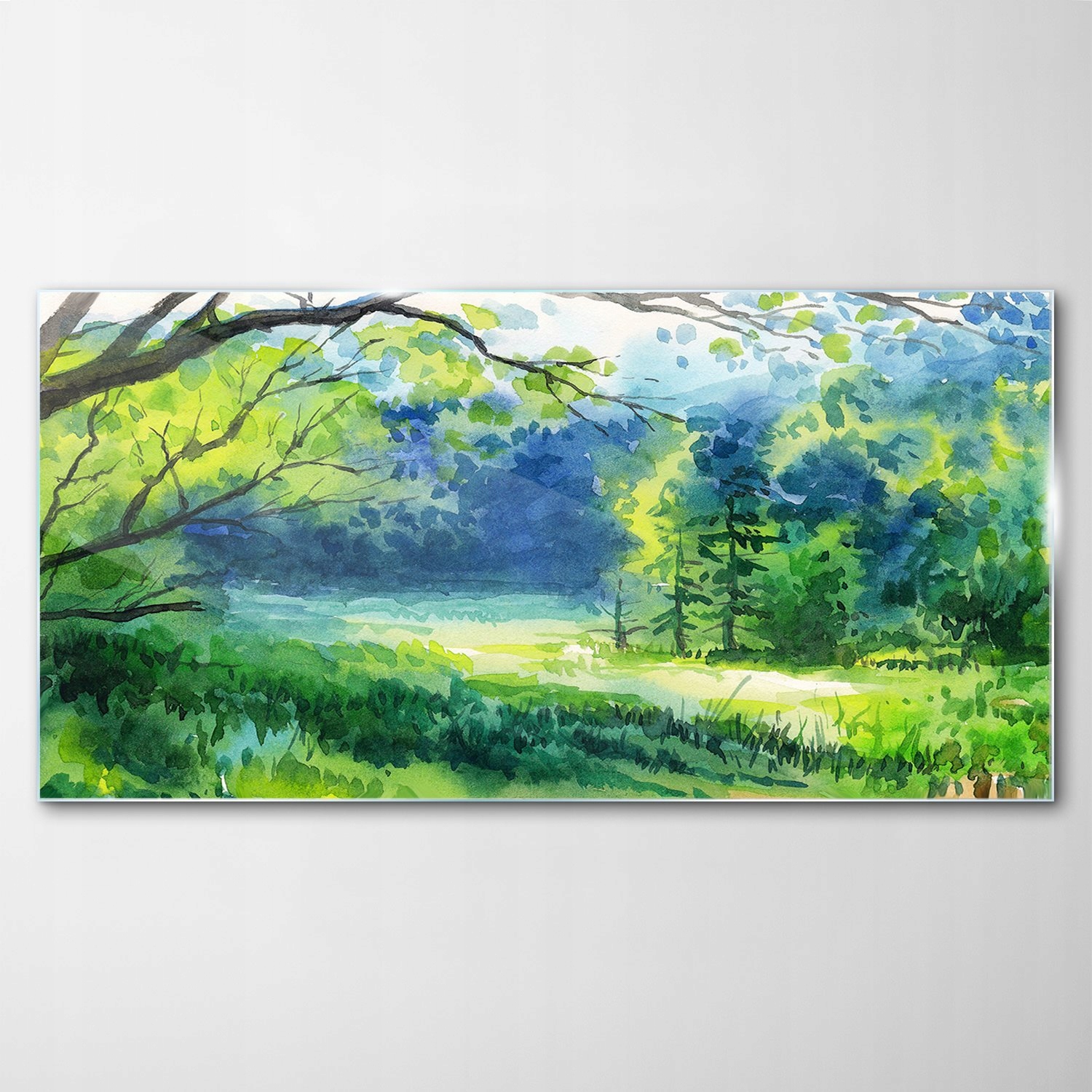 

Hartowany Obraz Szklany Las Trawa Drzewa 120x60