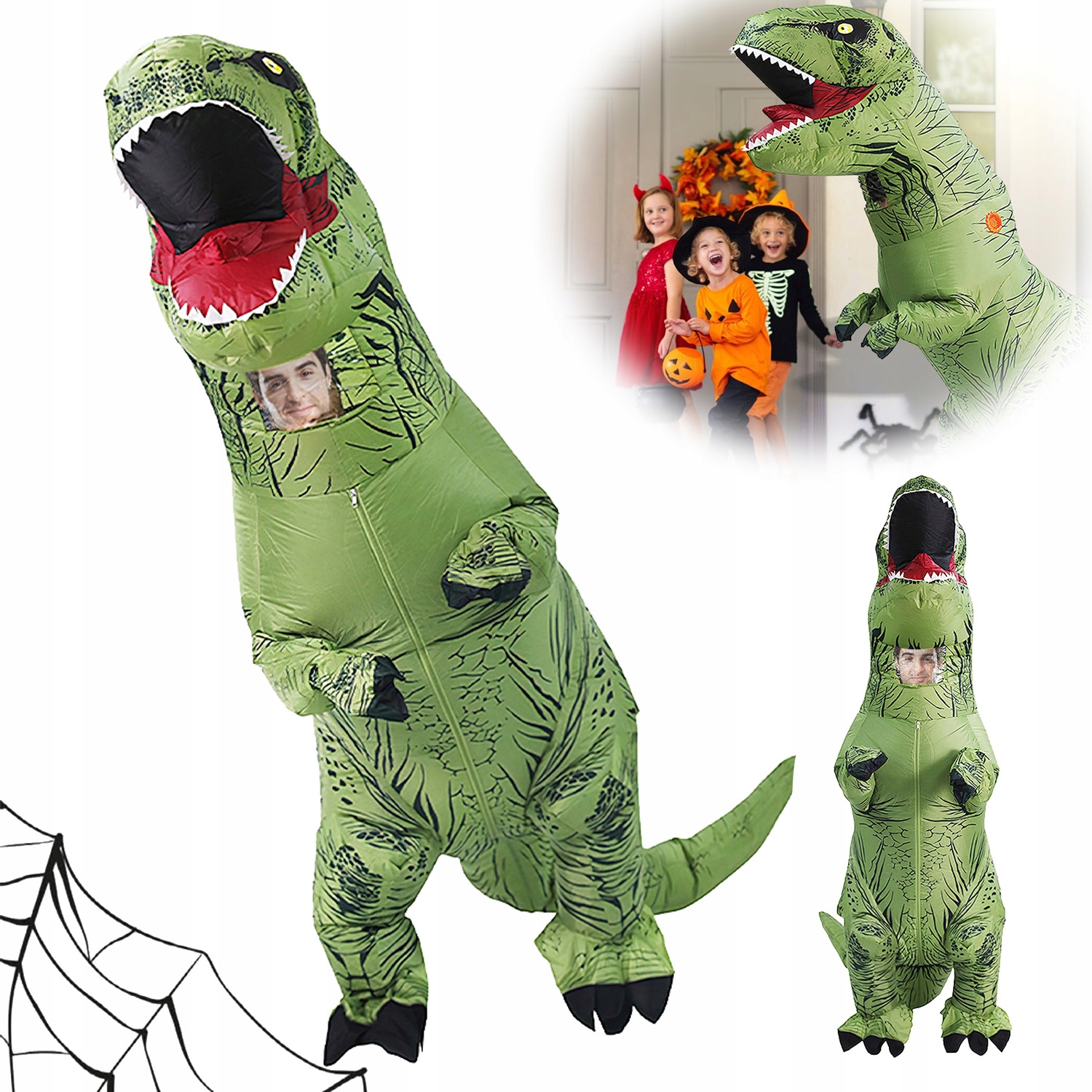 Halloween Párty Kostým Dinosaura Nafukovací Převlek Dinosaurus Kostým
