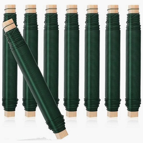 Floristický Drát Zelený Pozinkovaný Sada 8 Rolí 38 m