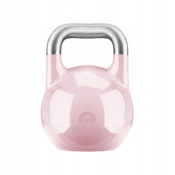 Kettlebell stalowy 8KG Kettle lakierowany różowy