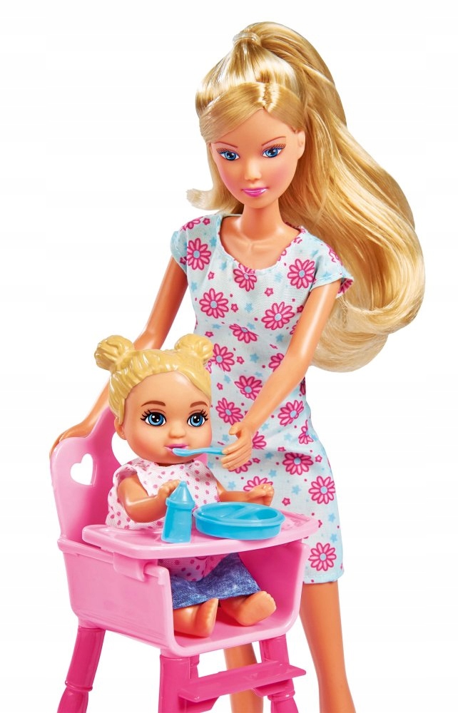 SIMBA RODZINA LALKA STEFFI EVI ZESTAW BOBAS WÓZEK Marka Simba