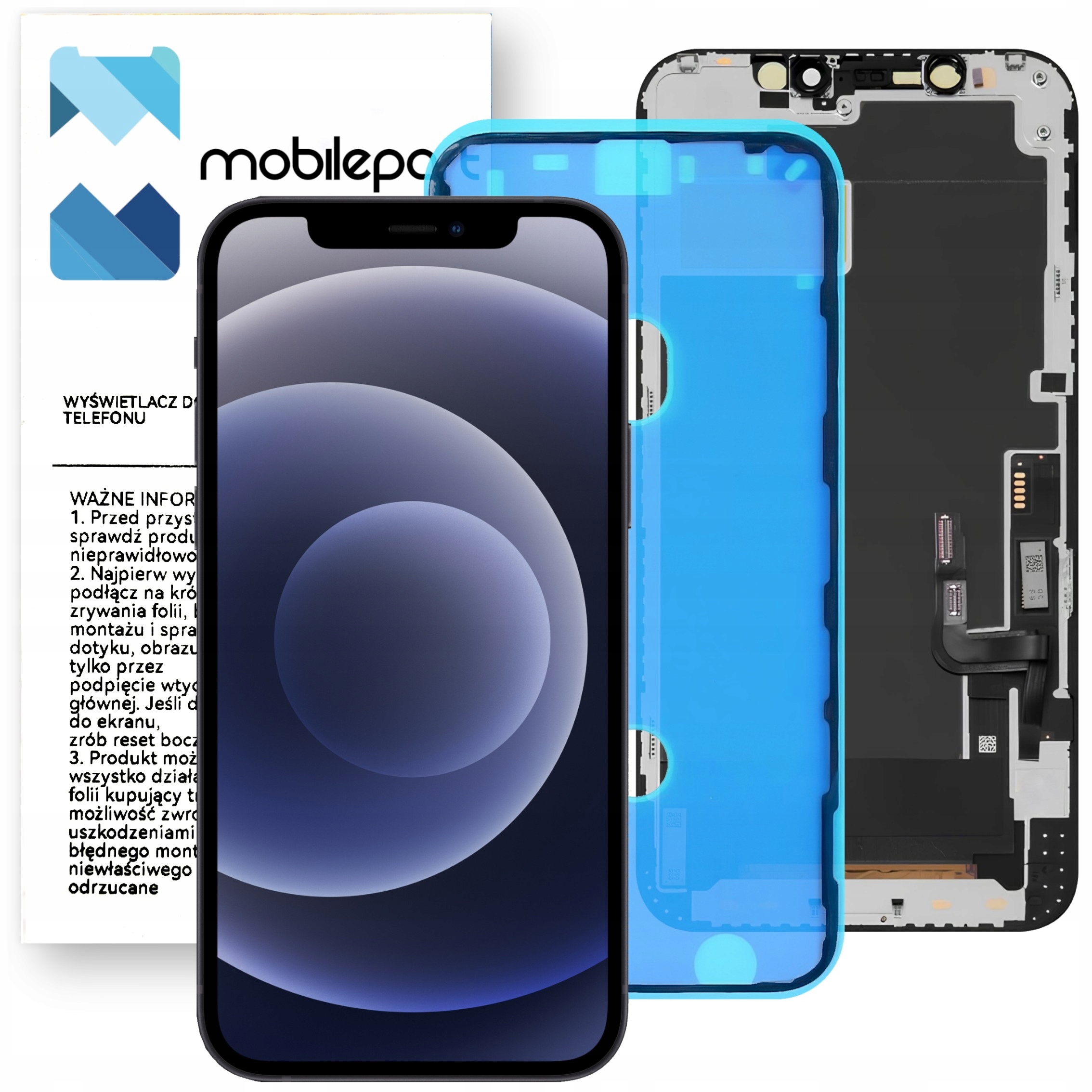 Matryca do iPhone 12 12 Pro LCD Ekran Ramka Uszczelka Incell