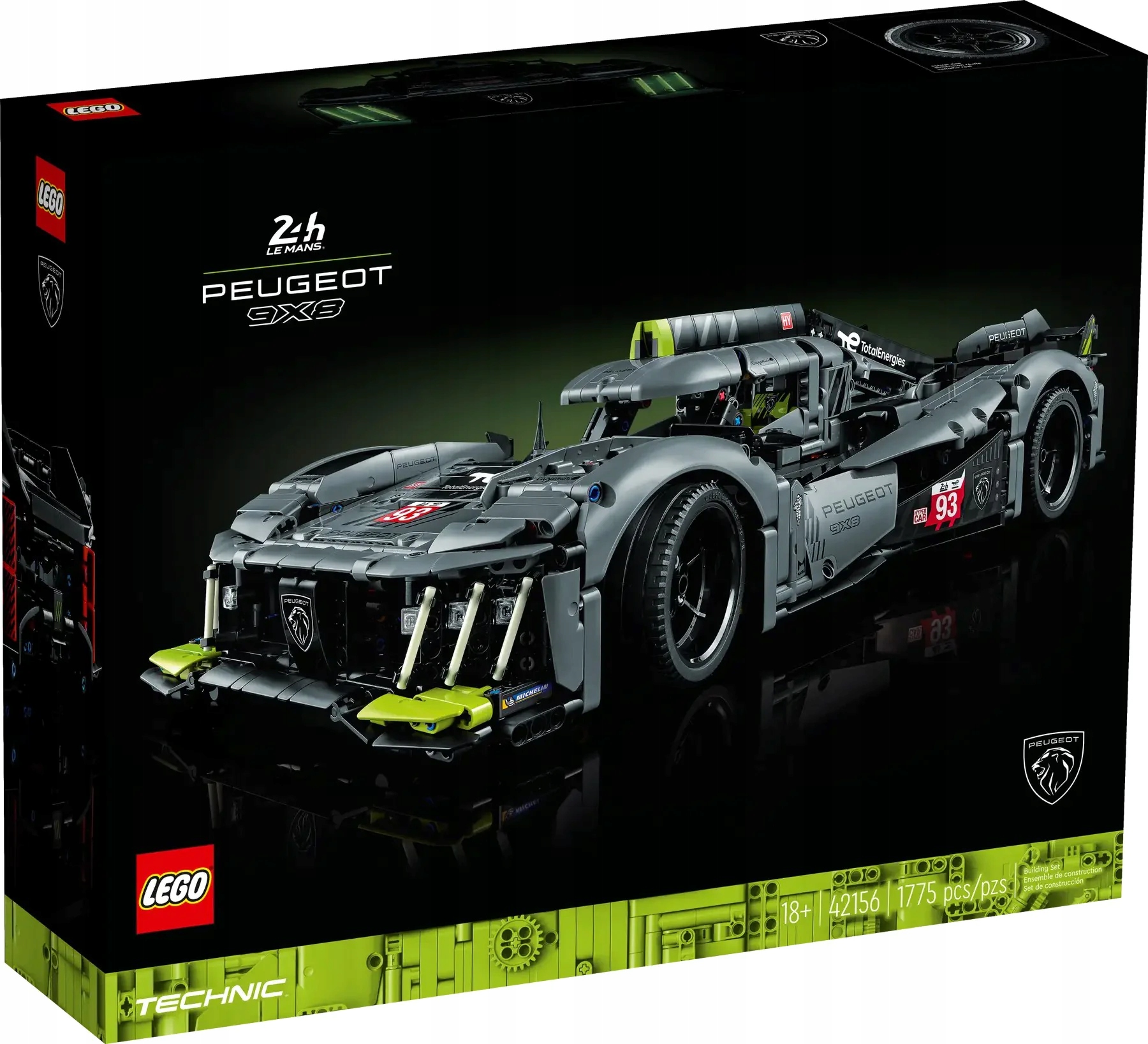 Lego Technic Peugeot 9X8 Le Mans Hybrid Hypercar 42156 – realistyczny