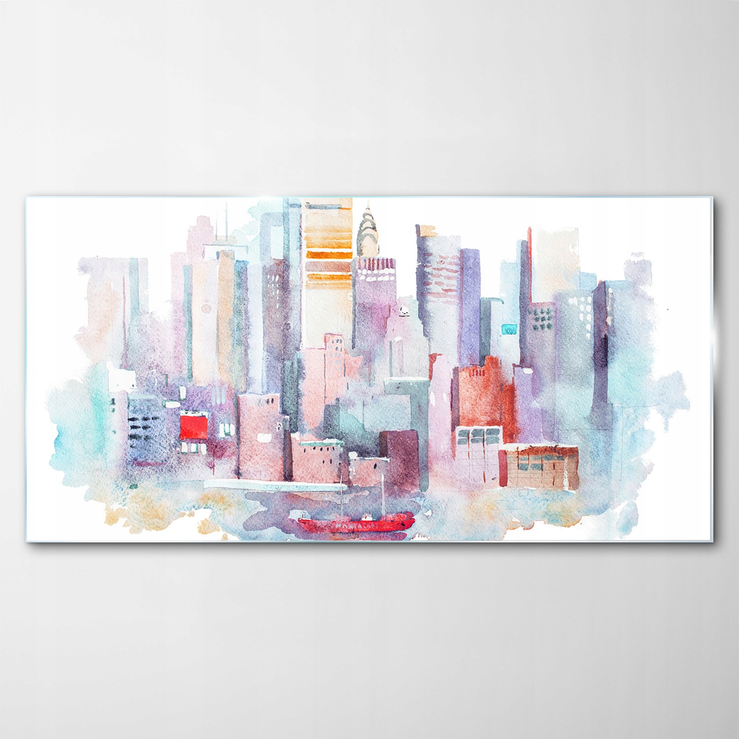 

Hartowany Obraz Szklany Akwarele New York 100x50