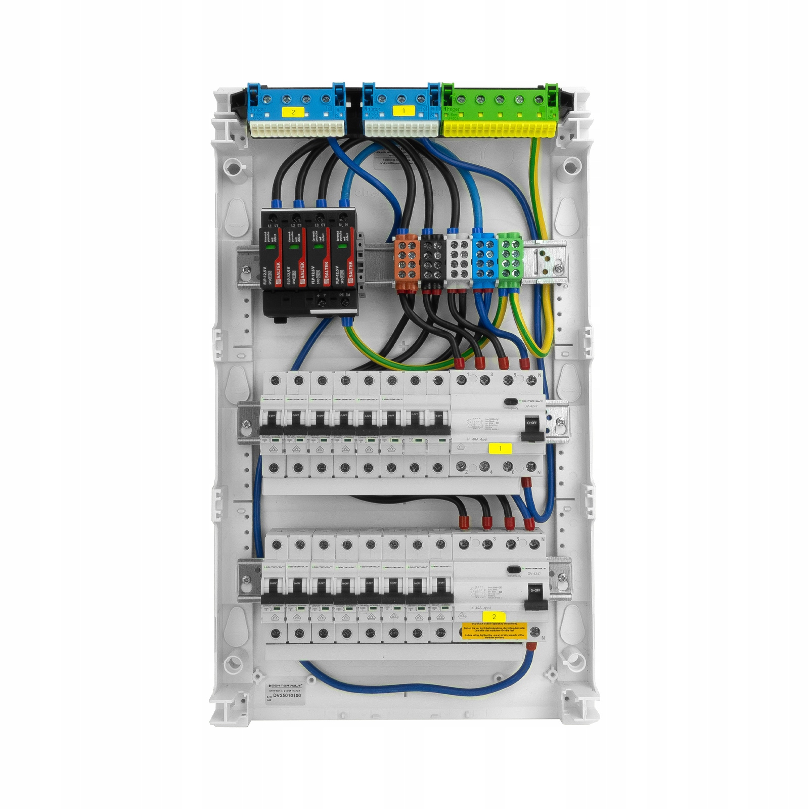 Modulárny nástenný rozvádzač 3x12 chránený 14xMCB 2xRCCB Vde