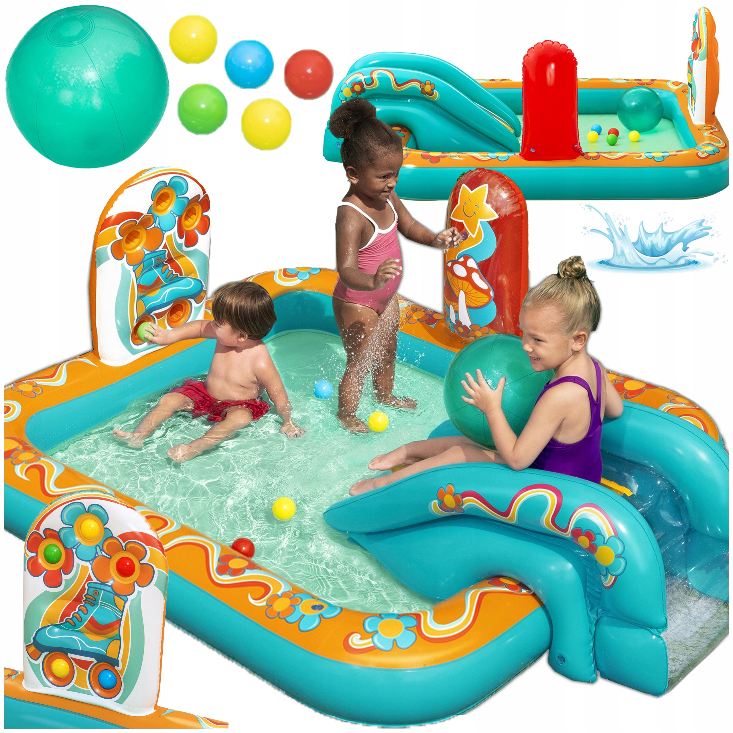 Wodny Plac Zabaw Dla Dzieci Dmuchany Basen Fontanna Zjeżdżalnia Piłeczki