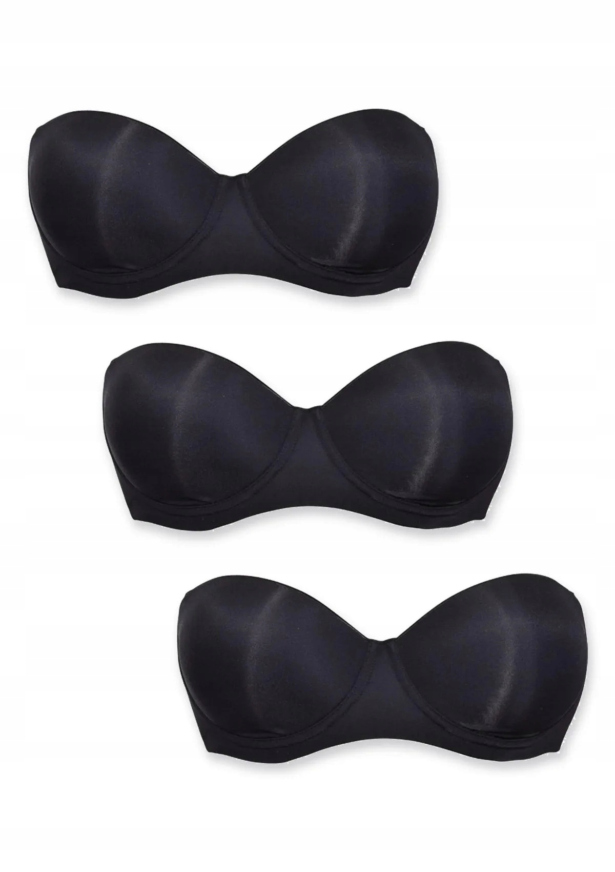 Sielei Plus 2550 podprsenka bardotka bandeau 3 ks černá 80D
