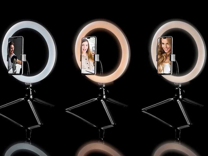 LAMPA PIERŚCIENIOWA RING LED ZE STATYWEM SELFIE Marka Tracer
