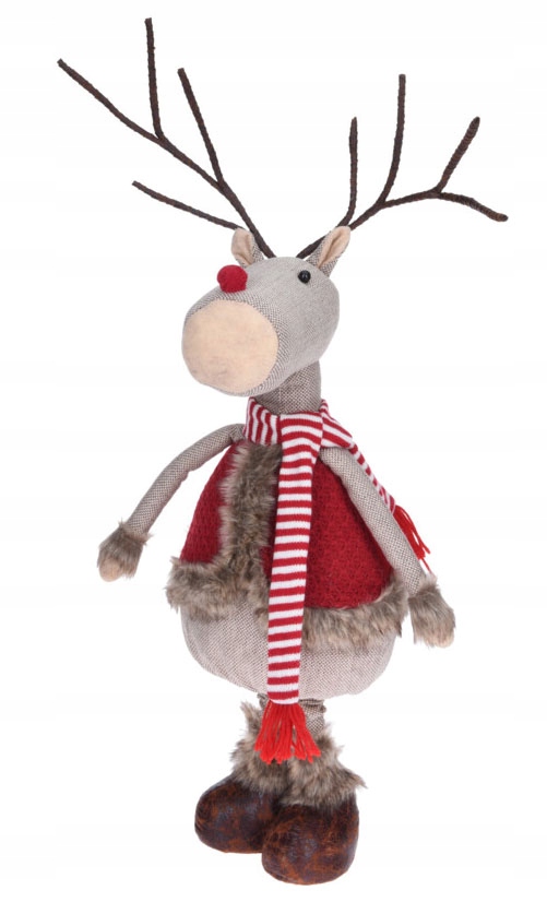 Vianočné Sob, teleskopické nohy, červená vesta