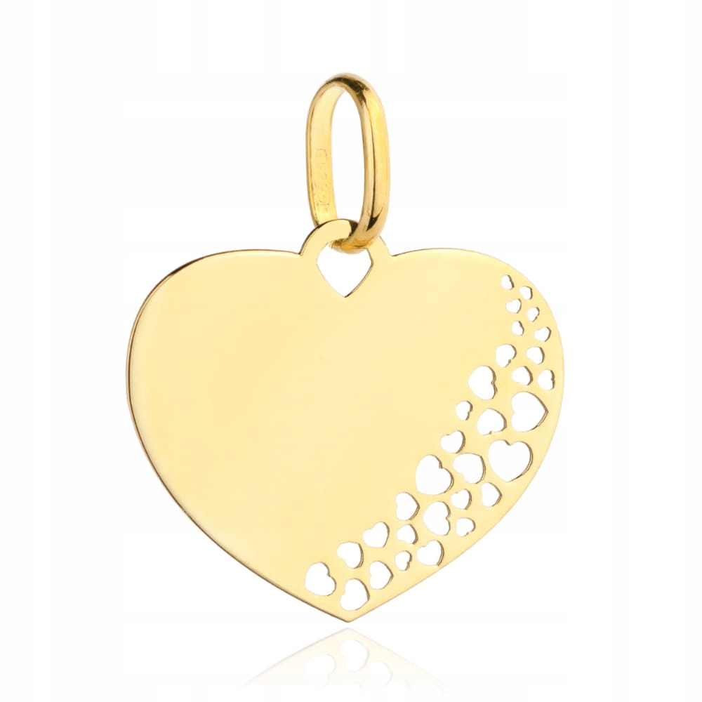 Zlatý přívěsek 585 Srdce bez kamenů 0.61g vyřezávaný Plech s ažurem 14k