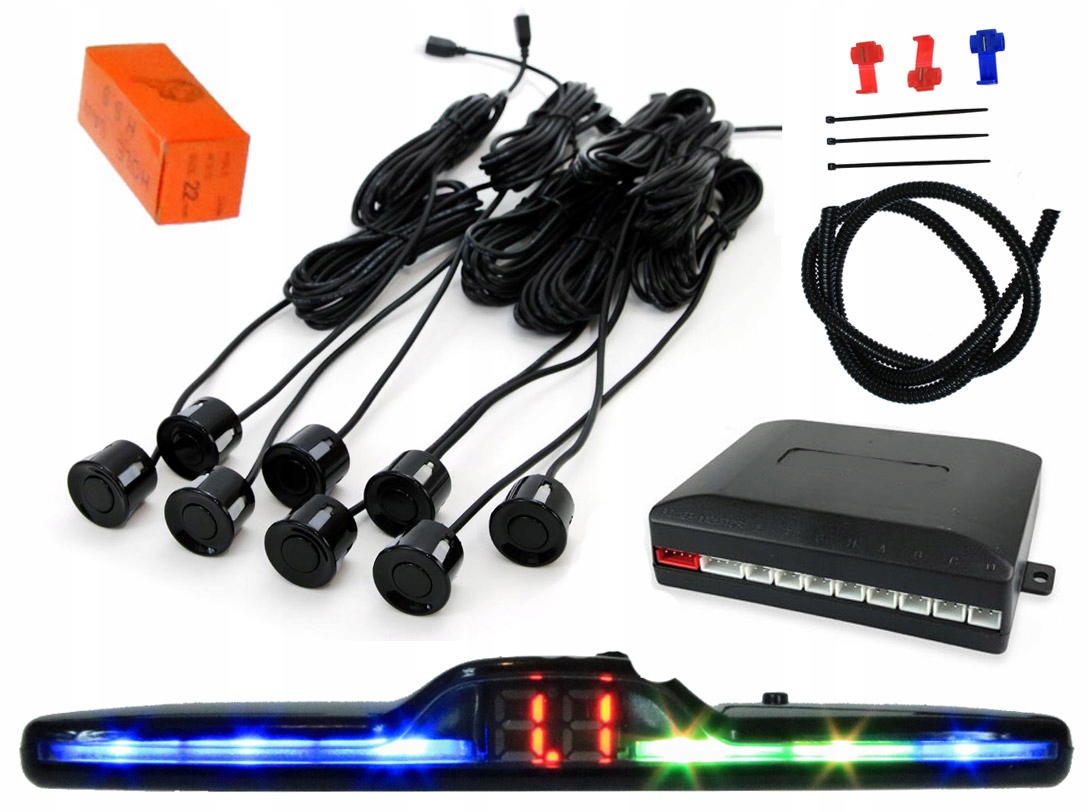 CZUJNIKI PARKOWANIA COFANIA PRZOD I TYL LED LCD 8C