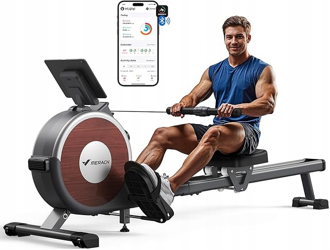 Merach Veslovací trenažér Q1S Standard magnetický 16 úrovní odporu max 160 kg