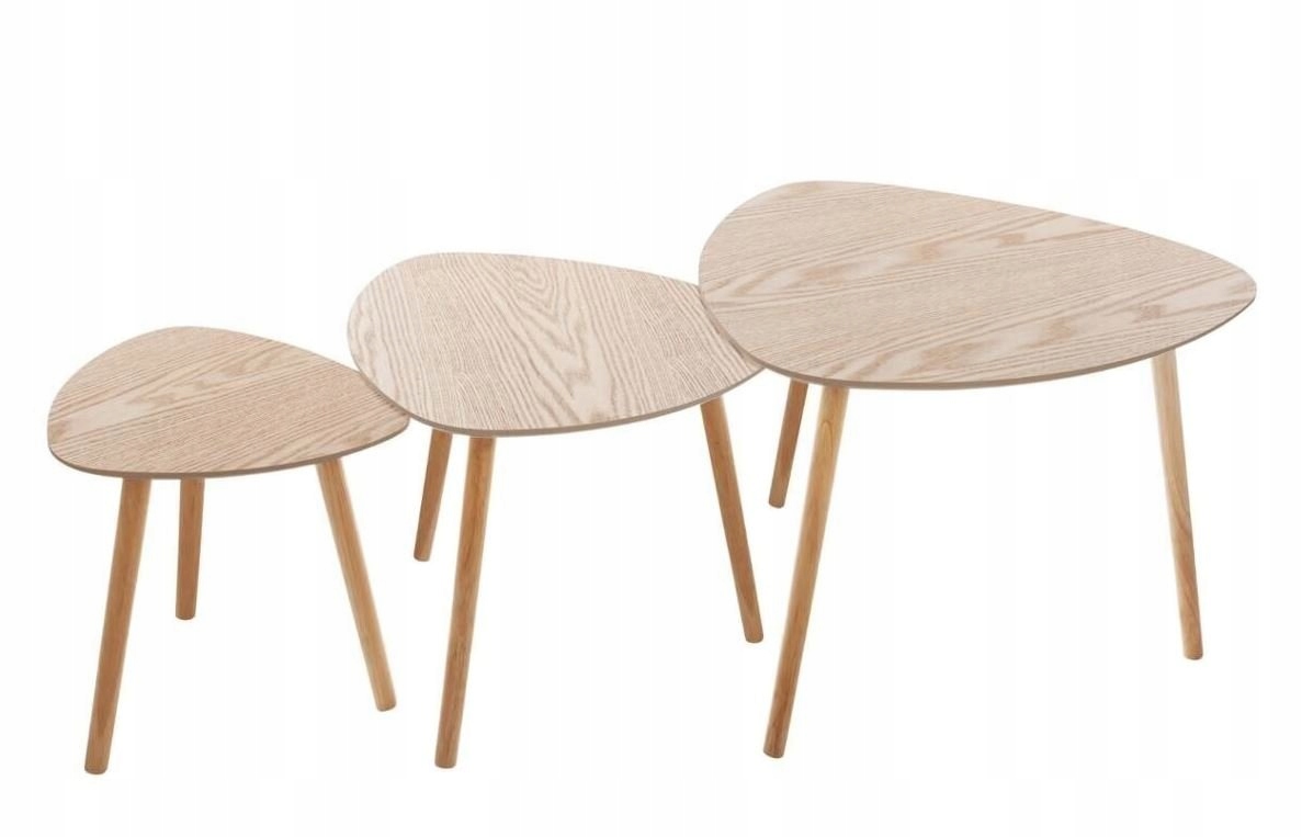 Sada 3 stolků Mileo S Přírodní