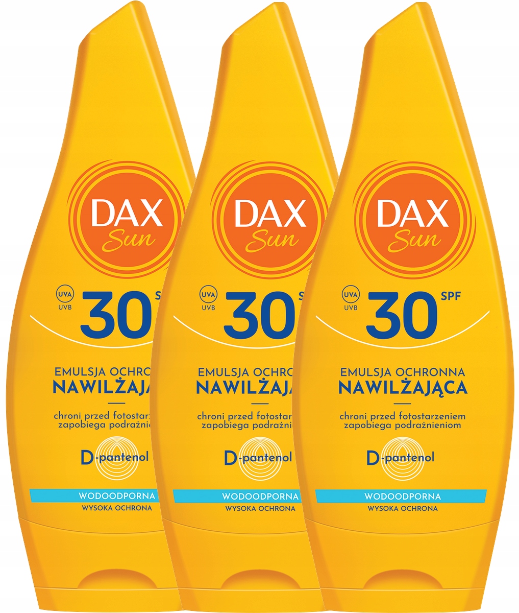 3 kusy Hydratační ochranná emulze SPF30 Dax Sun Vysoká voděodolnost