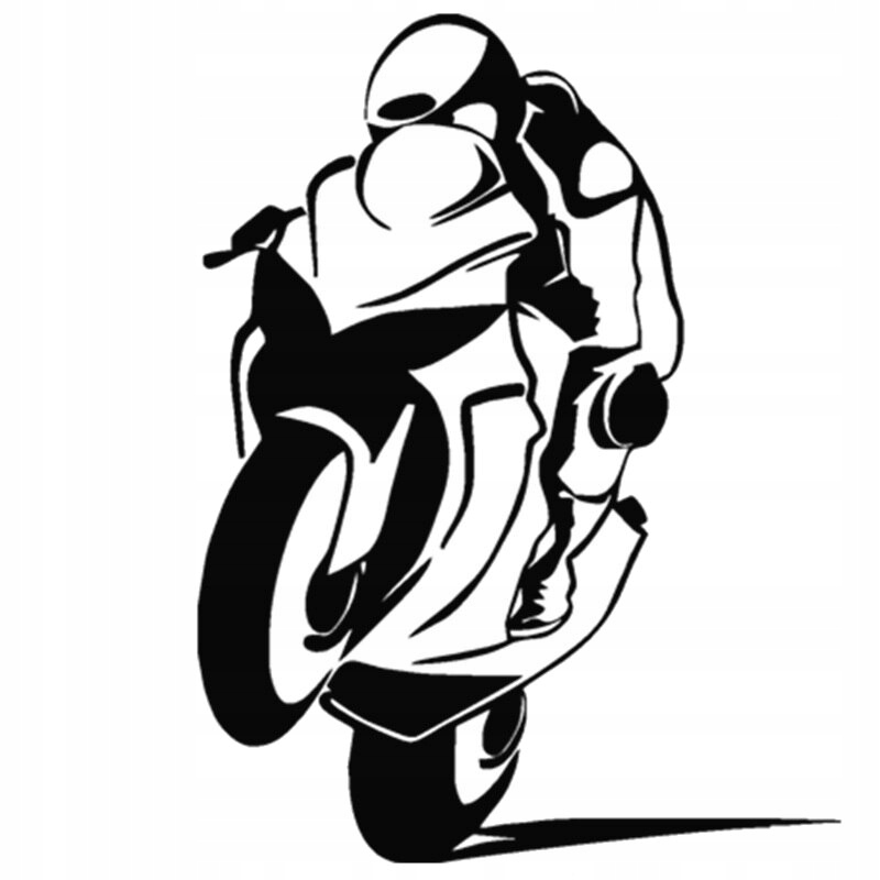 

Naklejka Motocykl Ścigacz na auto samochód Czarna