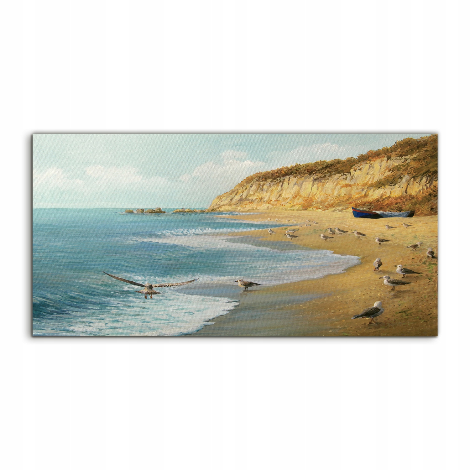 

Fotoobraz akryl 120x60 na prezent Ocean Plaża Mewy