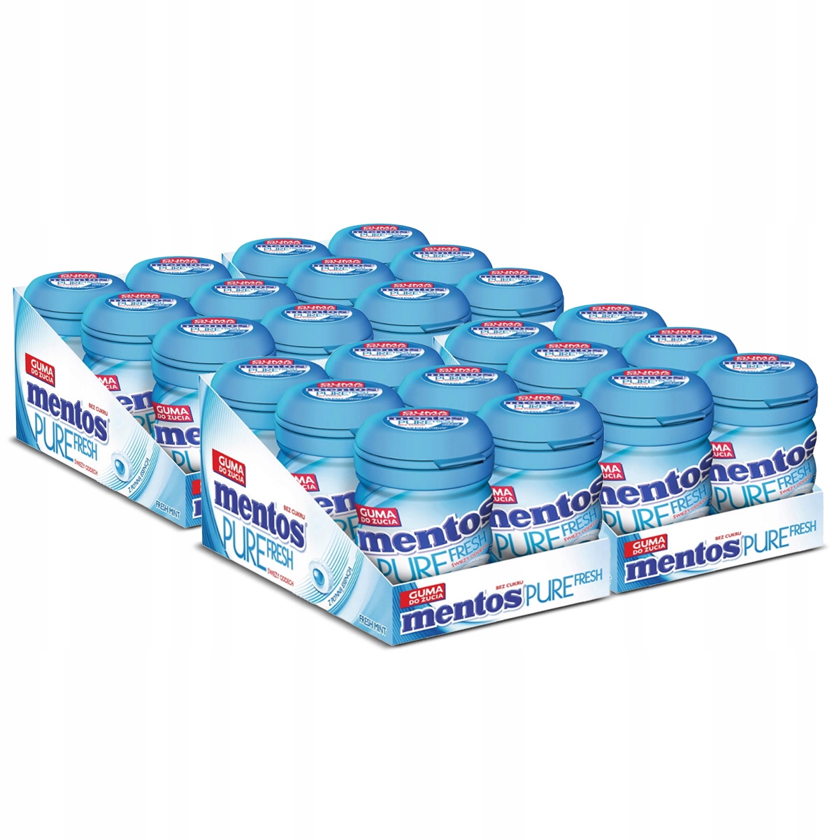 Mentos Pure Fresh drażetki guma do żucia bez cukru Mint mięta 24x60g