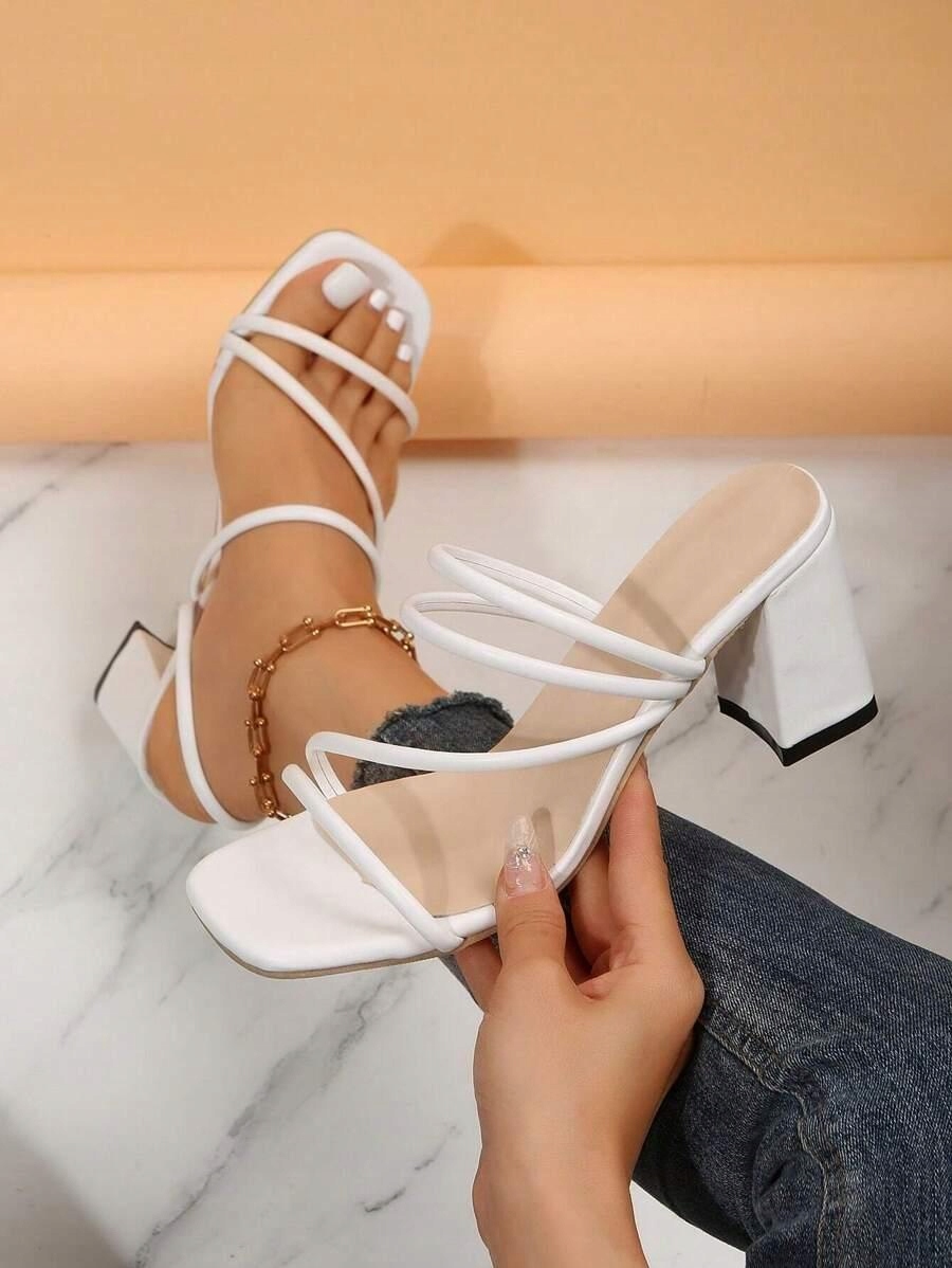 Shein Bílé Nazouváky Imitace Kůže S06__38