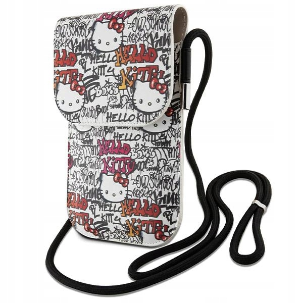 Kabelka Hello Kitty Hkowbhdgpte Béžová Leather Tags Graffiti Cord